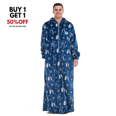 Snuggs Wearable Blanket Monk Blue Christmas Tree